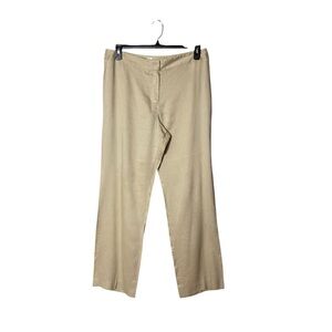 Jones New York Linen‎ Trousers Wide Leg Pant 12 Lagom Beachy Neutral New England